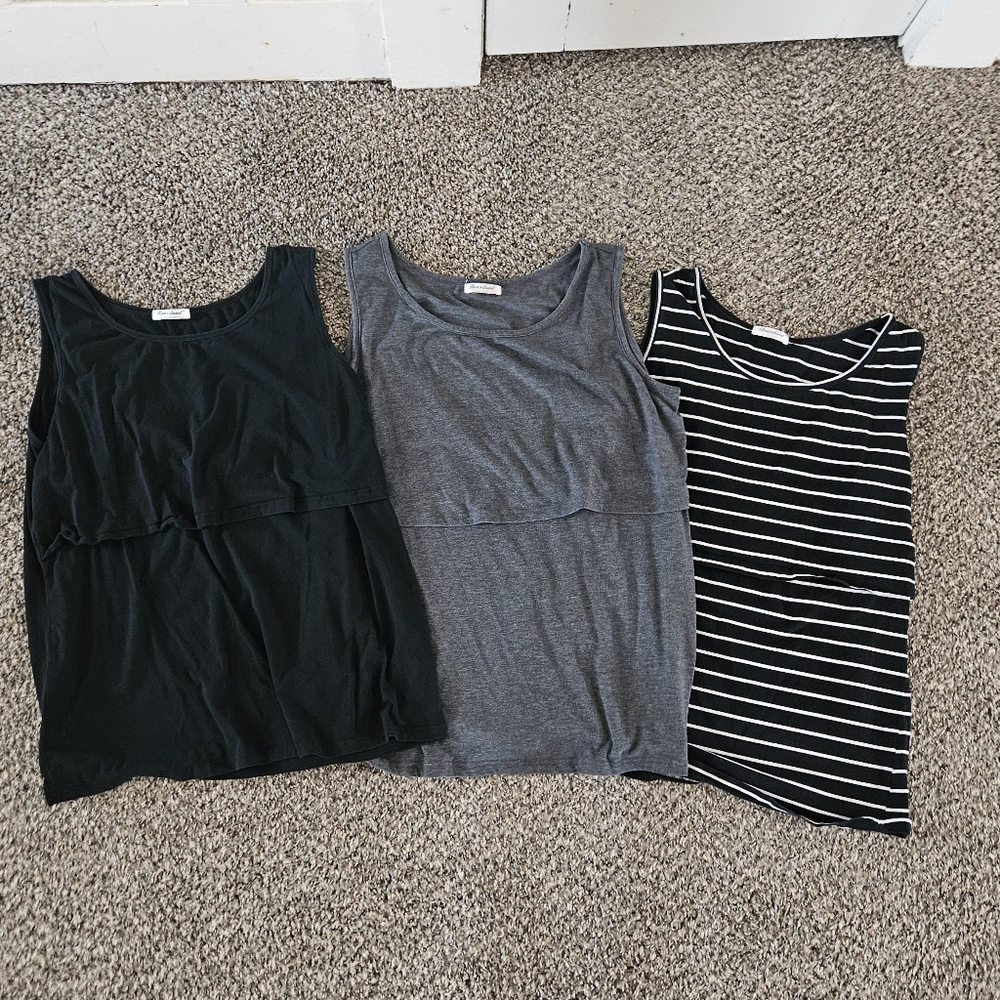 3 Bearsland Maternity/Nursing Tank Tops XXL